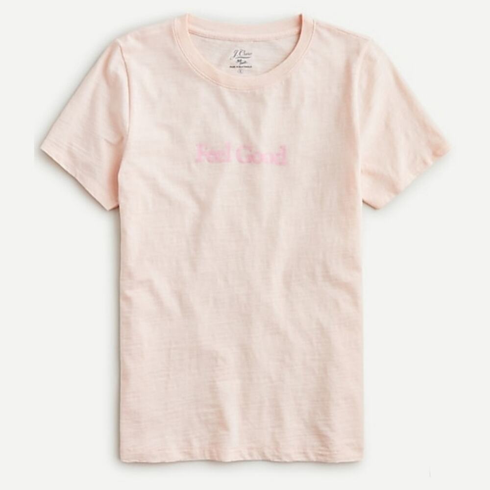 J Crew Womens Size Small Soft Vintage Cotton Graphic Feel Good T-Shirt in Pink